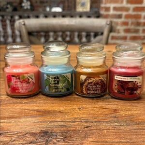 Mainstays Scented Candle Set - Pink, Blue, Brown, Red